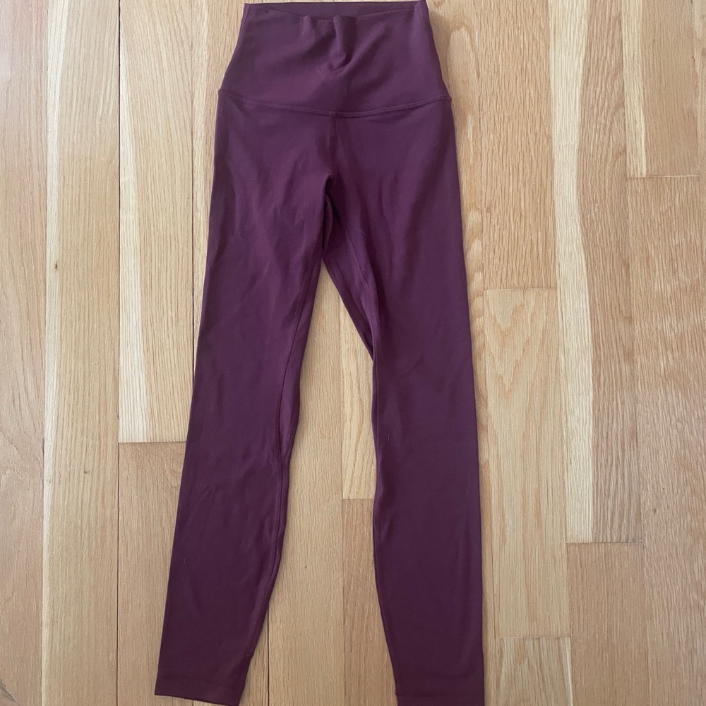 Lululemon leggings burgundy. Size 0. High waist
